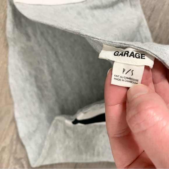 Garage Women’s Bandeau Cropped Top Strapless Grey Side stripes Size Small - Picture 4 of 6